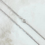 Cadena Plana 3.65gr / 50cm / 1.7mm Oro Blanco +3 18K *