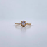 Anillo Solitario Churumbela 2.15gr / T7 1/4 / Circones Blancos Oro Amarillo 18K &