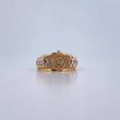Anillo Corona RX 4.55gr / T7 1/4 / Circones Blancos Dos Oros Amarillo Blanco 18K $