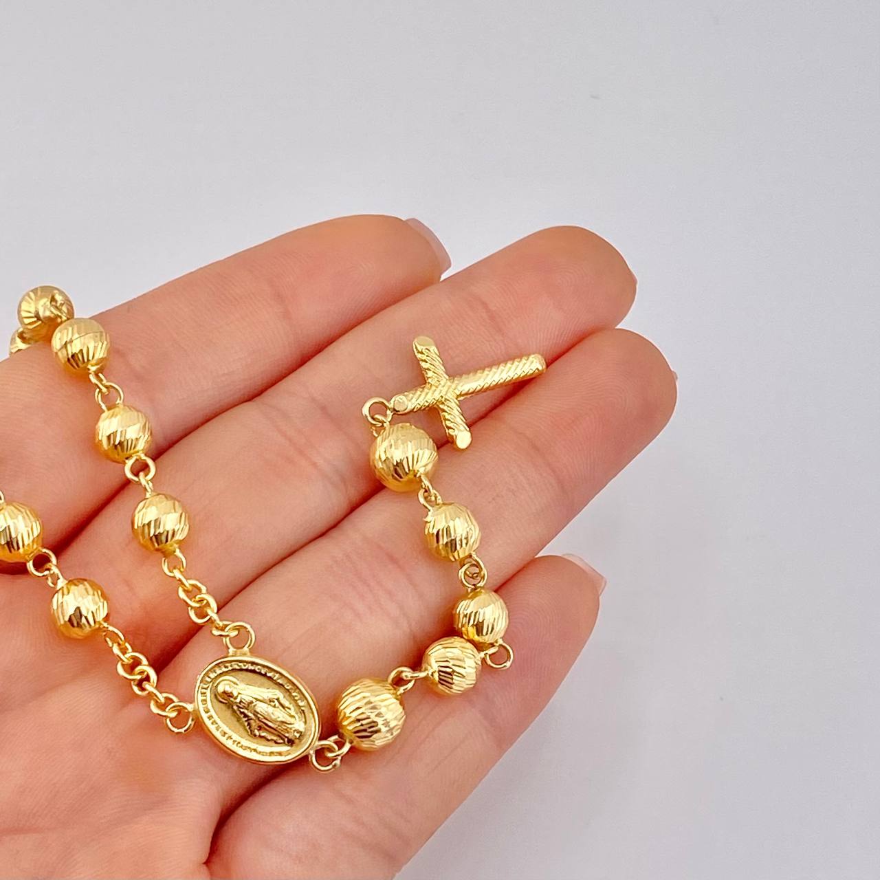 Rosario Virgen Milagrosa 20.5 g / 66.6 cm / 7mm-6 mm Oro Amarillo 18K