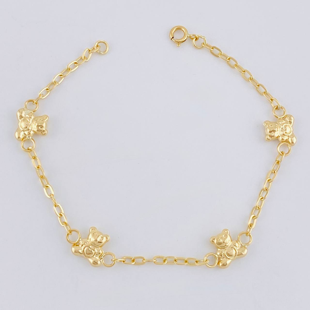 Pulso Bebé Aro Seguido Oso 1.7 g / 15.5 cm / 1.6 mm Oro Amarillo 18K