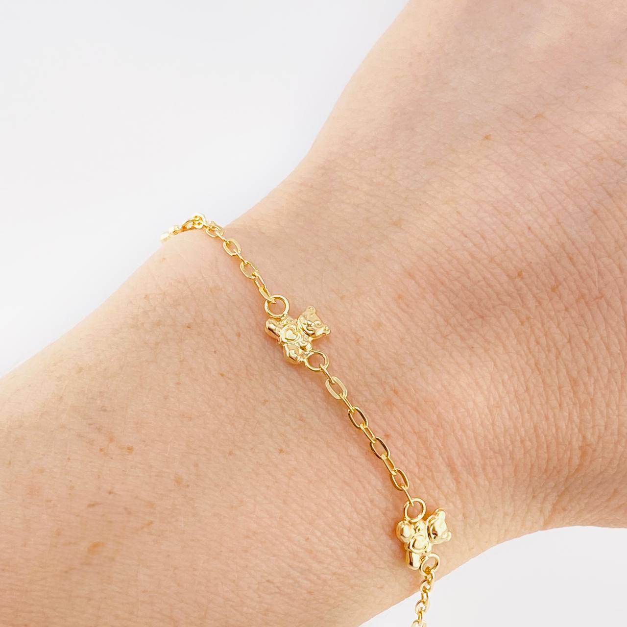 Pulso Bebé Aro Seguido Oso 1.7 g / 15.5 cm / 1.6 mm Oro Amarillo 18K