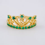 Anillo Corona Corazón 2.7 g / T8 Oro Amarillo 18K