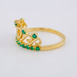 Anillo Corona Corazón 2.7 g / T8 Oro Amarillo 18K