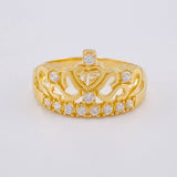 Anillo Corazón Corona 15S 2.95 g / T7 Oro Amarillo 18K