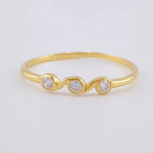 Anillo Burbujas Entrelazadas 1.15 g / T5 1/2 Oro Amarillo 18K