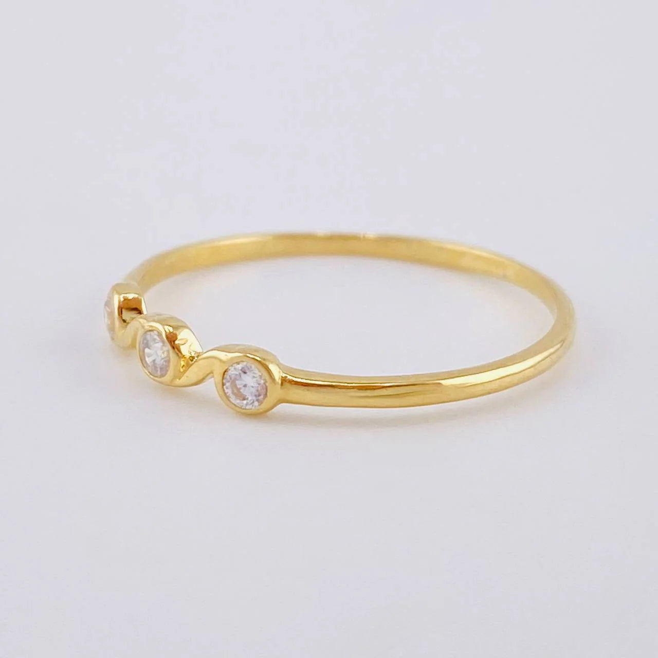 Anillo Burbujas Entrelazadas 1 g / T4 1/2 Oro Amarillo 18K