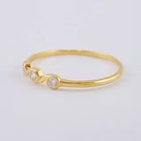 Anillo Burbujas Entrelazadas 1.1 g / T8 1/4 Oro Amarillo 18K