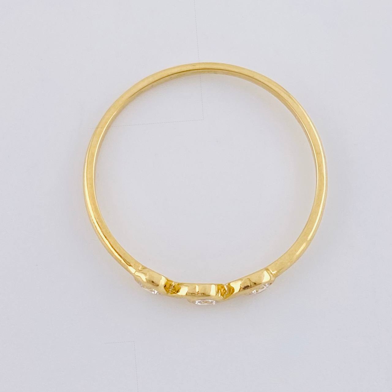 Anillo Burbujas Entrelazadas 1.1 g / T8 1/4 Oro Amarillo 18K