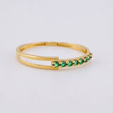 Anillo Carril Hueco 1.05 g / T7 1/2 Oro Amarillo 18K