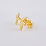 Topos Cruz Lisa 0.6 g / 9 mm Oro Amarillo 18K