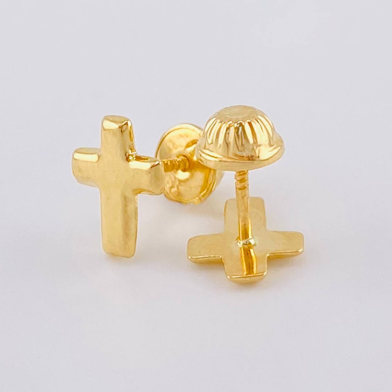 Topos Cruz Lisa 0.6 g / 9 mm Oro Amarillo 18K