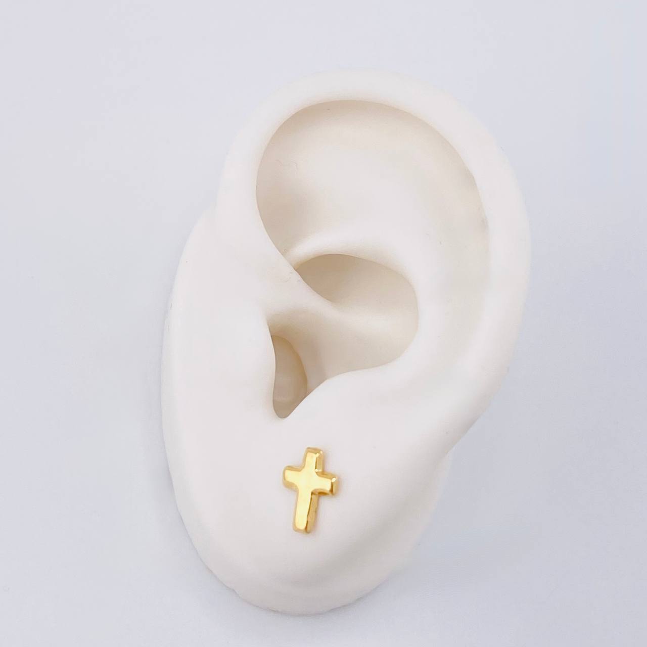 Topos Cruz Lisa 0.6 g / 9 mm Oro Amarillo 18K