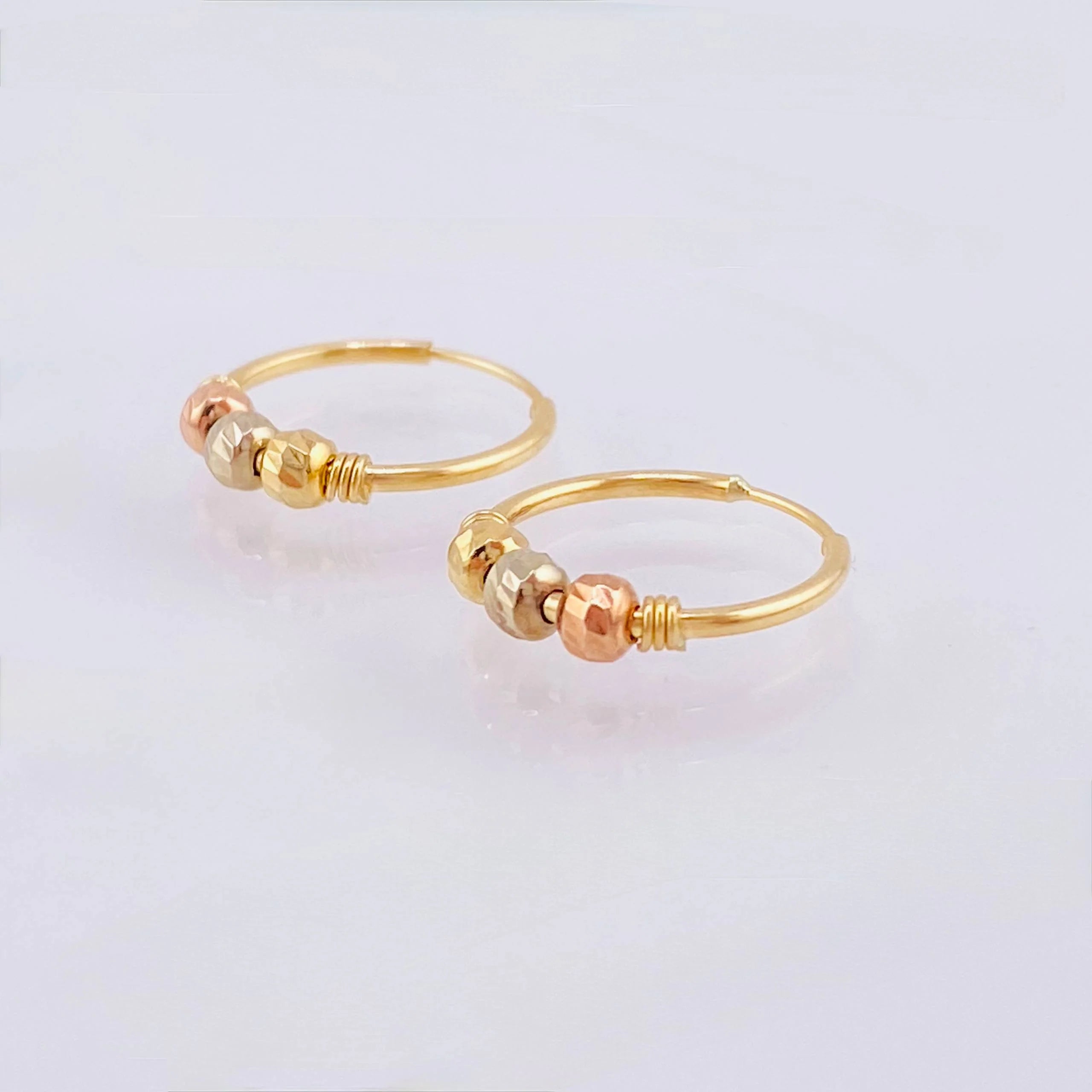 Candongas Trio 1g / 1.5cm Tres Oros 18K