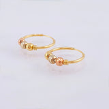 Candongas Trio Bolas 0.85g / 1.3cm Tres Oros 18K
