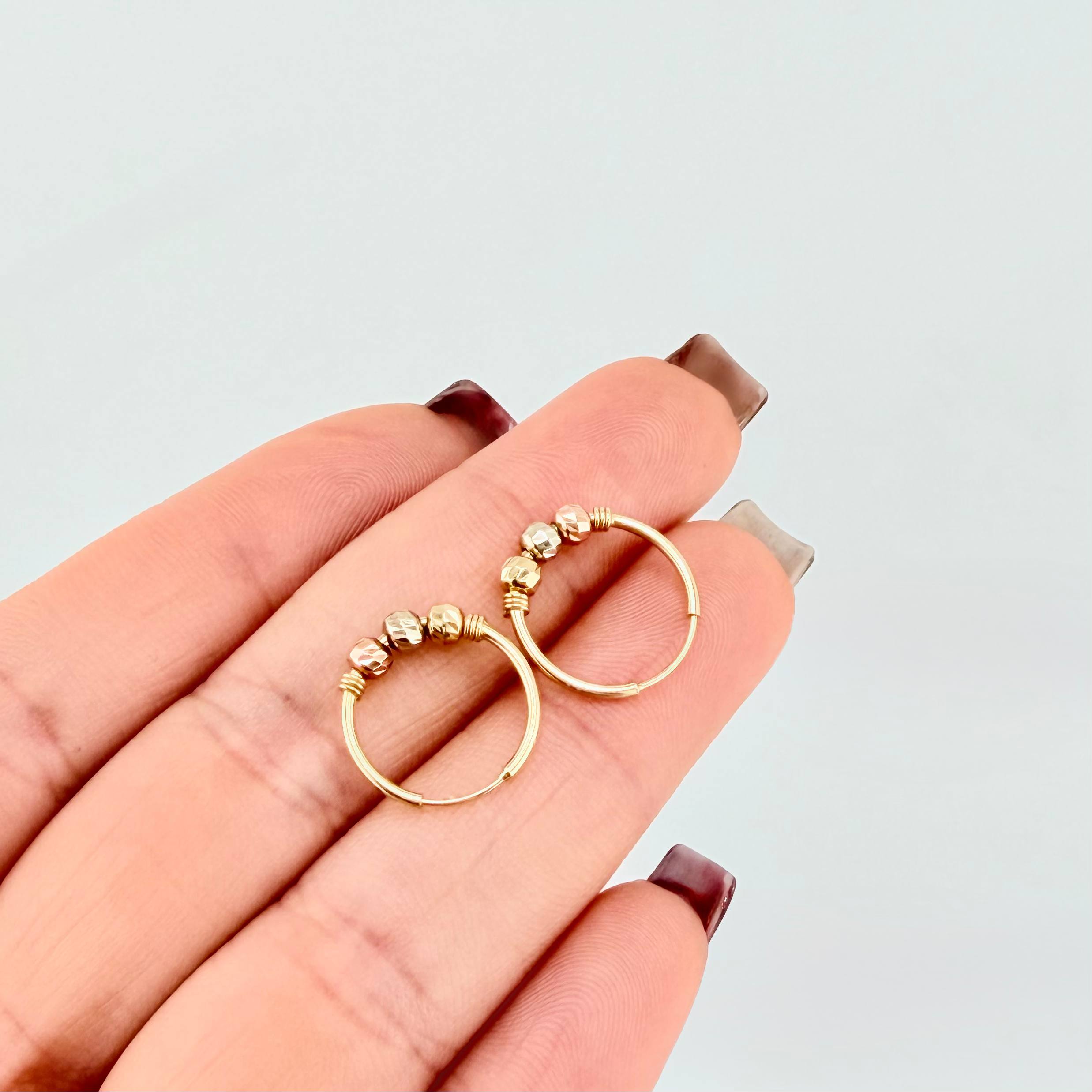 Candongas Trio 1.05gr / 1.5cm / Tres Oros 18K ©