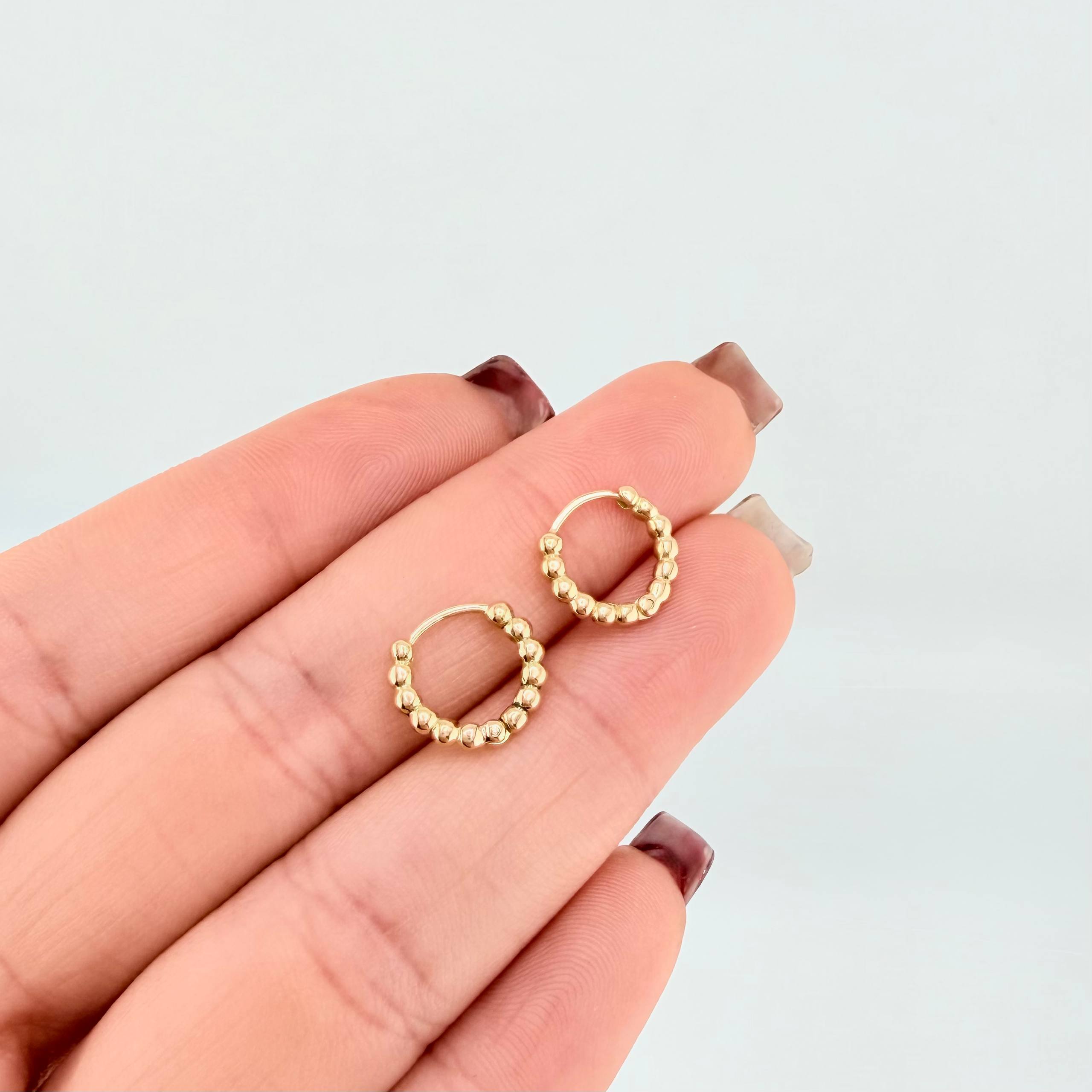 Candongas Aro Bolas 1.85gr / 1.1cm / Oro Amarillo 18K *