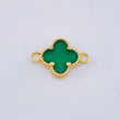 Herraje Trebol Malaquita Verde 0.95gr / 1.5cm / Oro Amarillo 18K