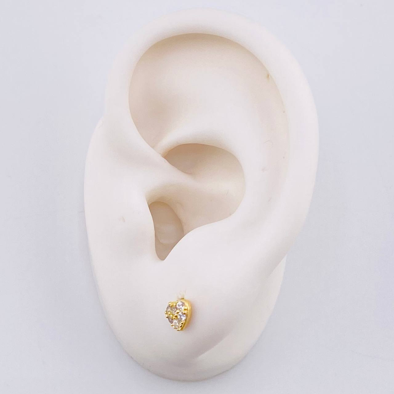Topos Corazón Tupido 0.9gr / 4.9mm Oro Amarillo 18K
