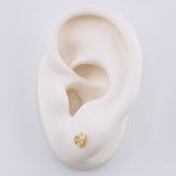 Topos Corazón Tupido 0.9gr / 4.9mm Oro Amarillo 18K