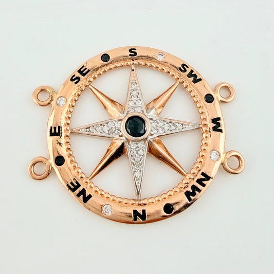 Herraje Estrella Cardinal 7.85gr / 3.7cm / Dos Oros Blanco Rosa 18K
