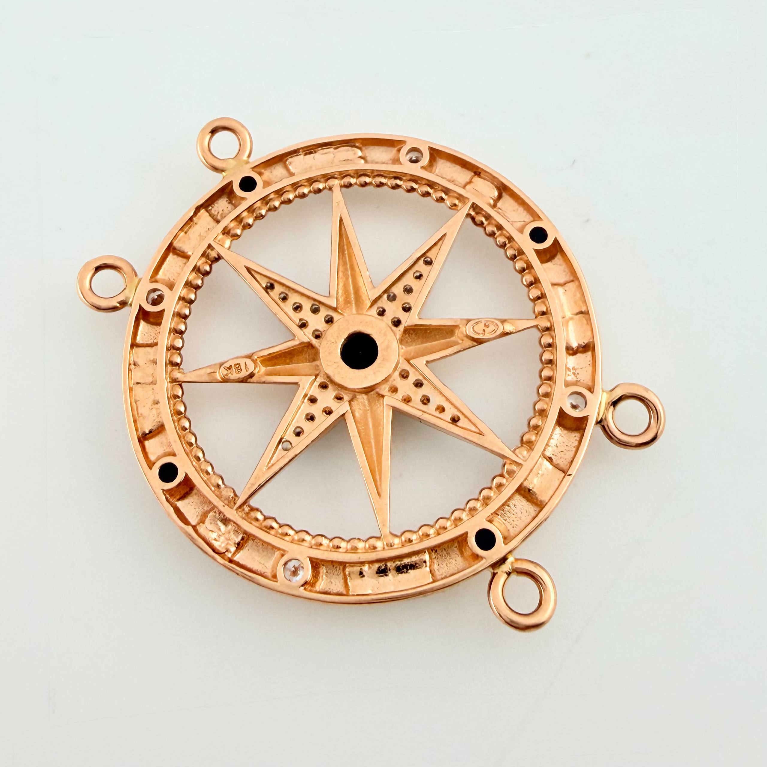 Herraje Estrella Cardinal 7.85gr / 3.7cm / Dos Oros Blanco Rosa 18K