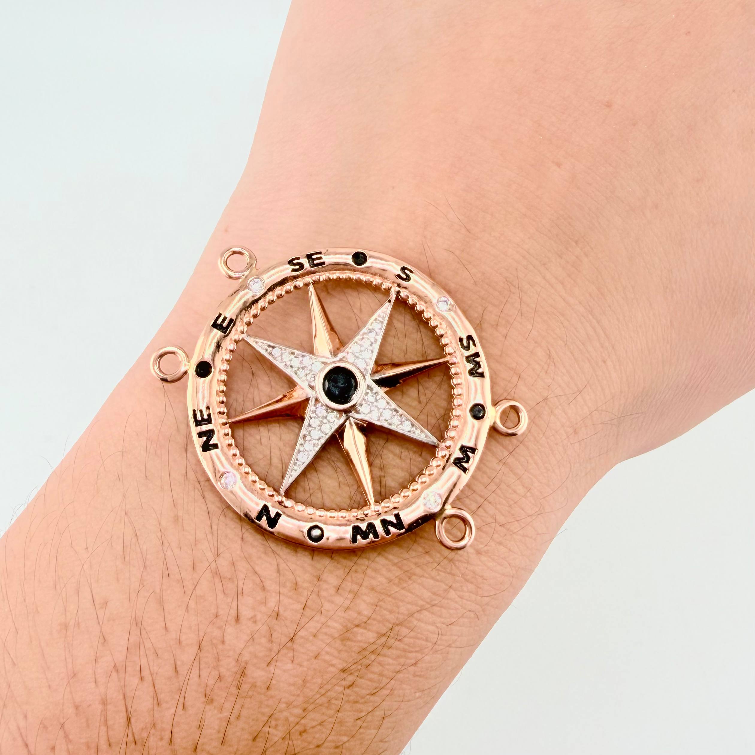 Herraje Estrella Cardinal 7.85gr / 3.7cm / Dos Oros Blanco Rosa 18K
