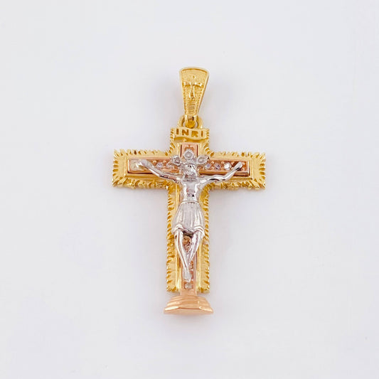 Dije Cruz Cristo 4.9gr / 3.5cm / Tres Oros 18K ©