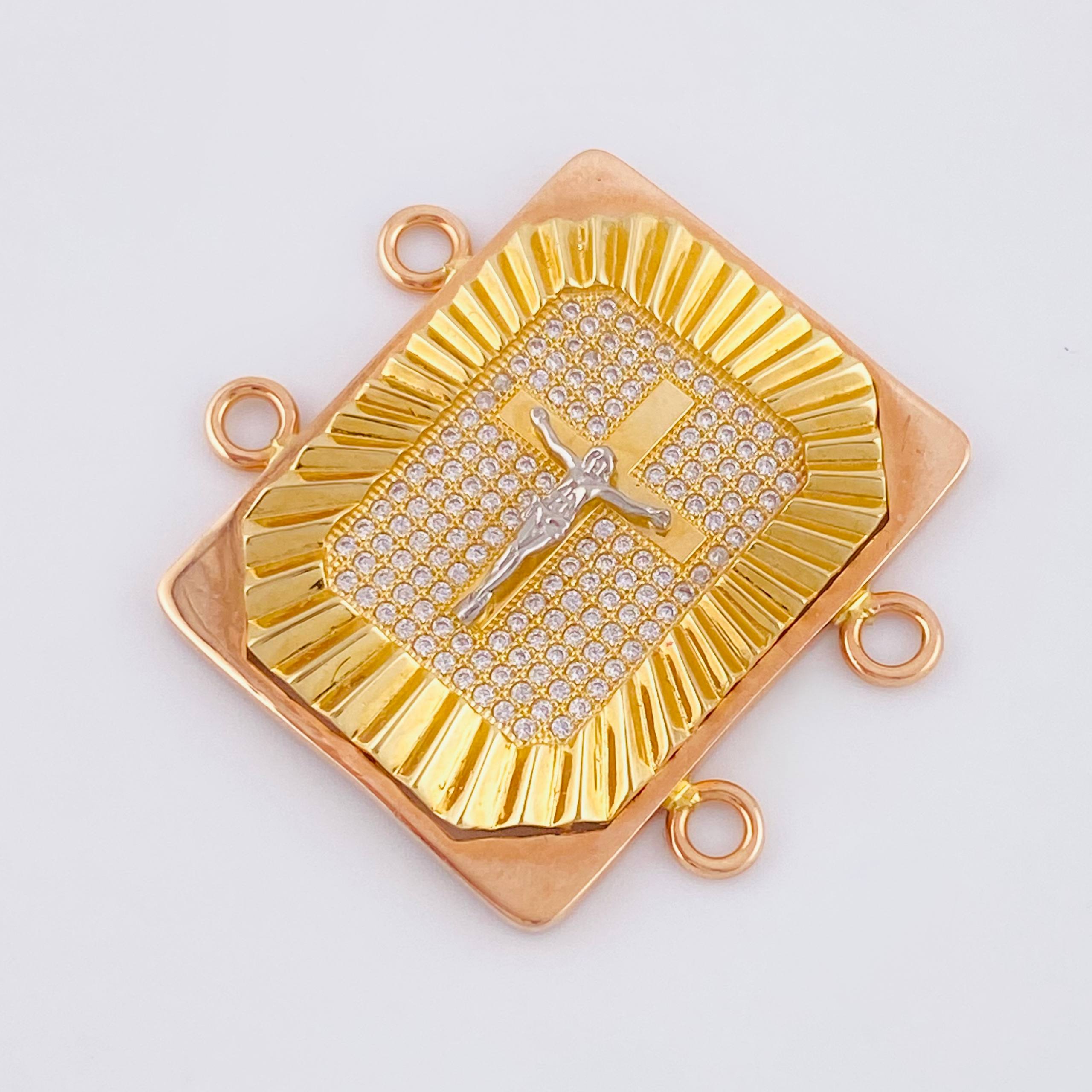 Herraje Marco de Jesus Octagonal 9.4gr / 3.4cm / Tres Oros 18K