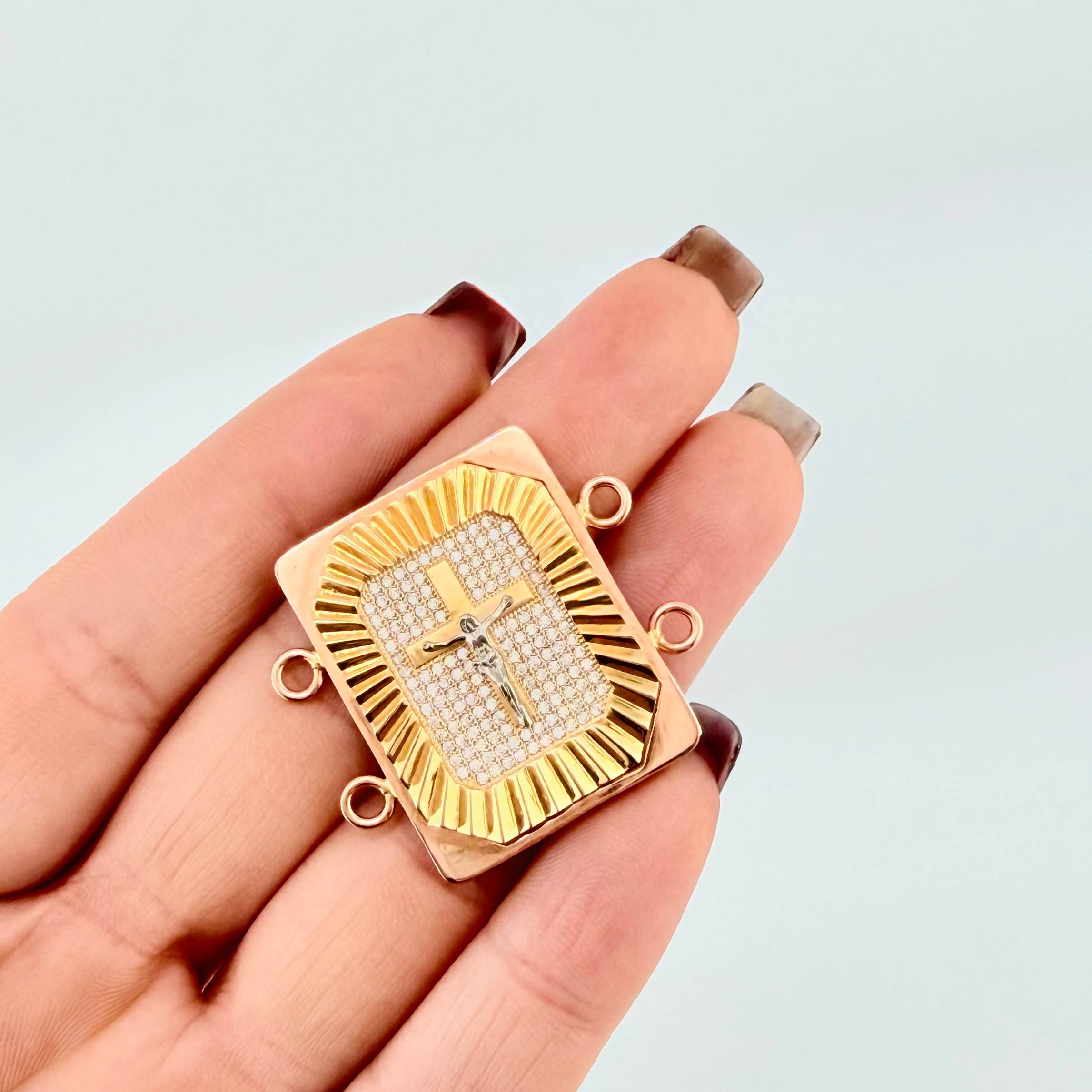 Herraje Marco de Jesus Octagonal 9.4gr / 3.4cm / Tres Oros 18K