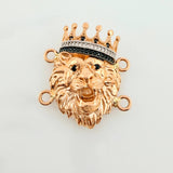 Herraje Leon Corona 8.45gr / 2.6cm / Dos Oros Blanco Rosa 18K