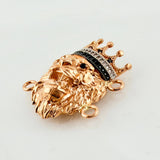 Herraje Leon Corona 8.45gr / 2.6cm / Dos Oros Blanco Rosa 18K