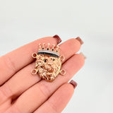 Herraje Leon Corona 8.45gr / 2.6cm / Dos Oros Blanco Rosa 18K