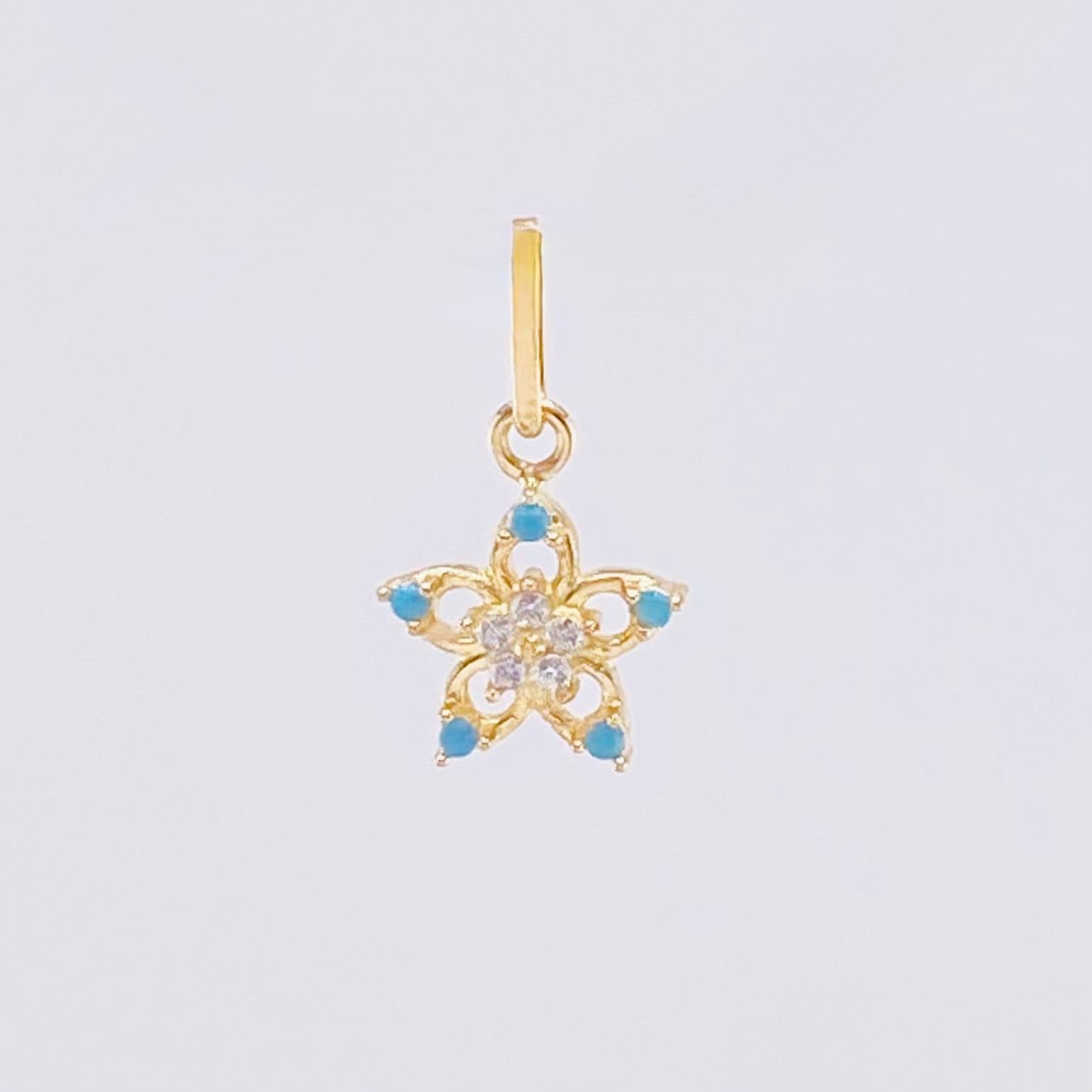 Dije Flor Geranio 0.5gr / 1.5cm / Oro Amarillo 18K *