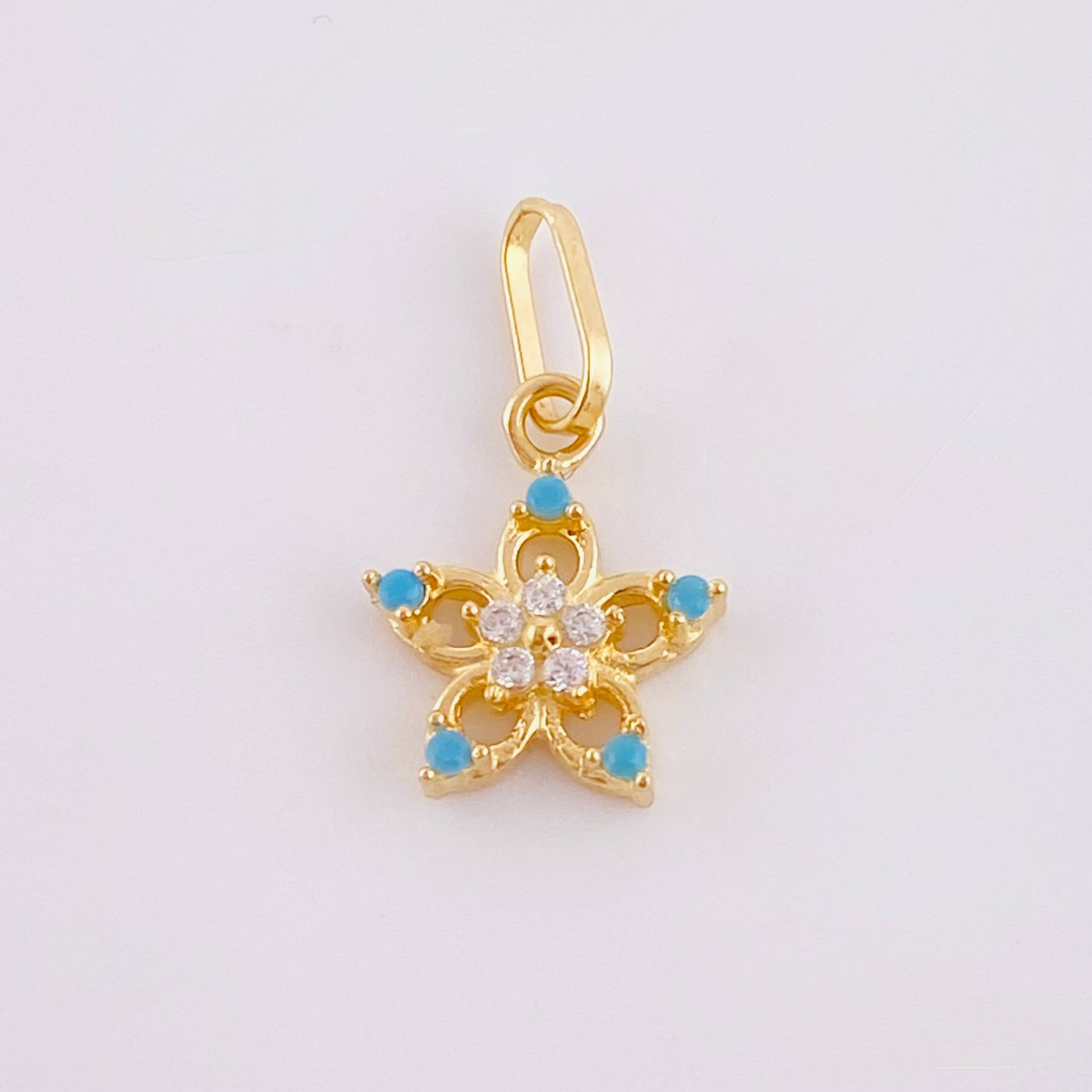 Dije Flor Geranio 0.5gr / 1.5cm / Oro Amarillo 18K *