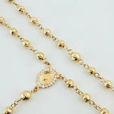Rosario Virgen Milagrosa Crúz 21gr / 65cm / 5mm-6mm Oro Amarillo 18K