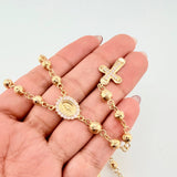 Rosario Virgen Milagrosa Crúz 21gr / 65cm / 5mm-6mm Oro Amarillo 18K