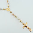 Rosario Virgen Milagrosa Crúz Cristo Bardera 29.1gr / 75cm / 7mm-8mm Tres Oros 18K