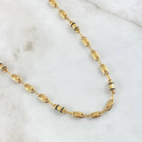 Cadena Rustica Barril Corona RX 10.9gr / 60cm / 4.3mm Cauchos Negros Oro Amarillo 18K