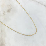 Cadena Escalera Plana Diamantada 1.45gr / 45cm / 1.3mm Tres Oros +3 18K ©