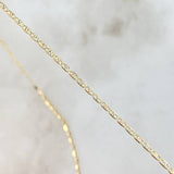 Cadena Escalera Plana Diamantada 1.6gr / 50cm / 1.3mm Tres Oros +3 18K *