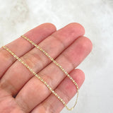 Cadena Escalera Plana Diamantada 1.45gr / 45cm / 1.3mm Tres Oros +3 18K ©