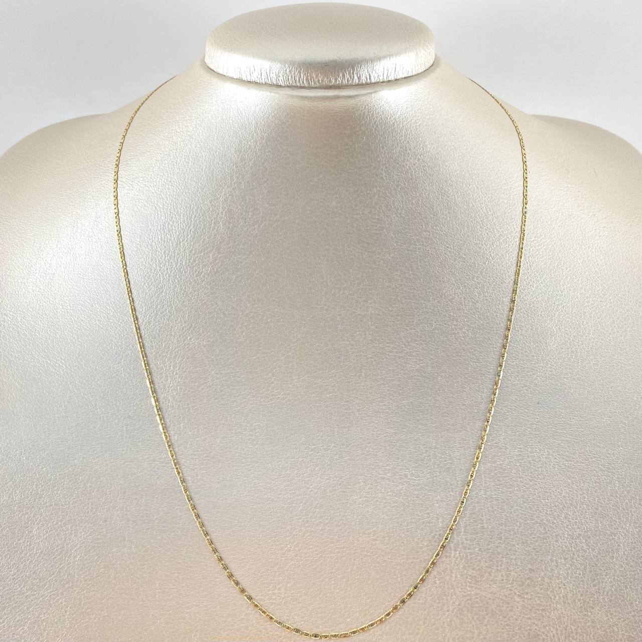 Cadena Escalera Plana Diamantada 1.6gr / 50cm / 1.3mm Tres Oros +3 18K *