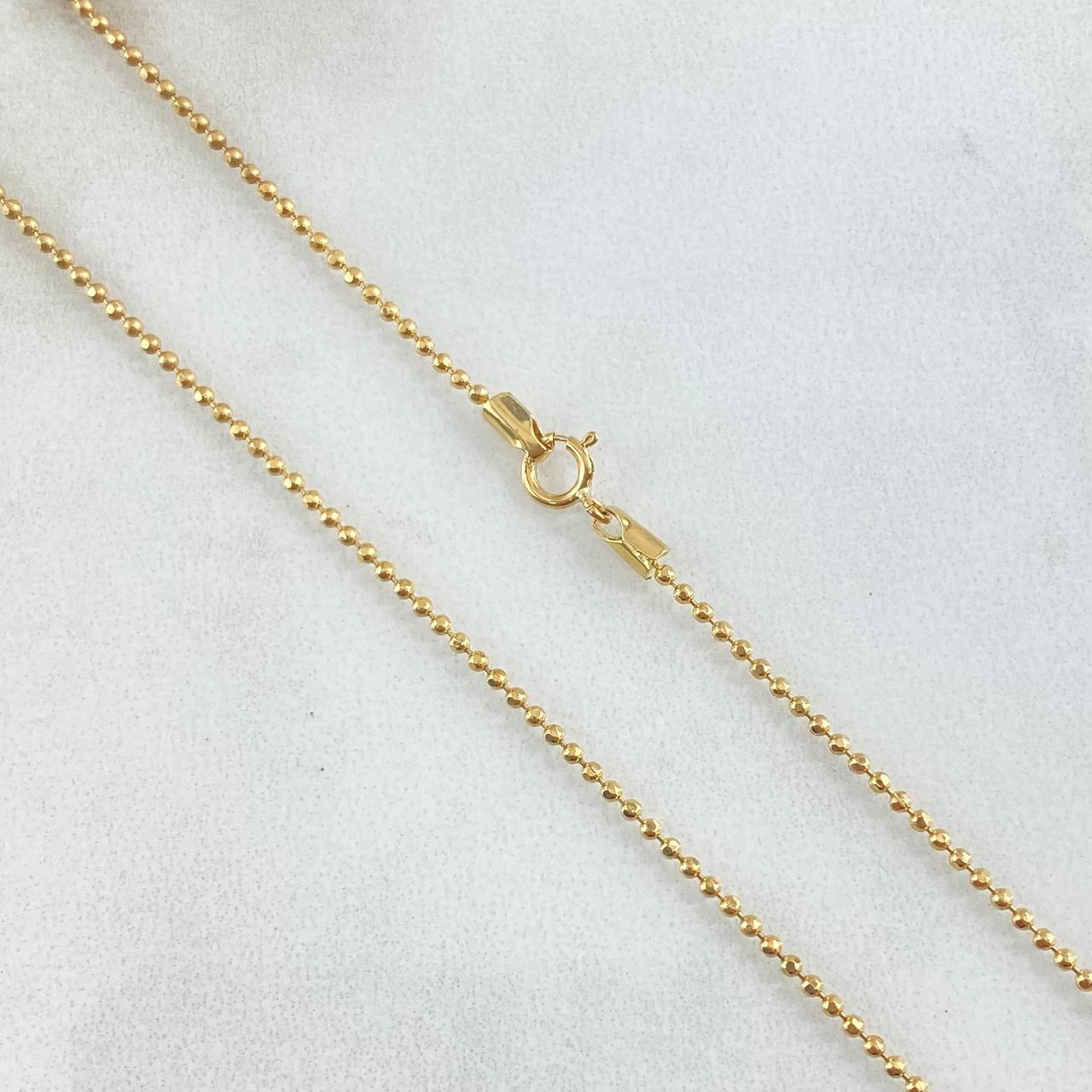 Cadena Militar 3.1gr / 50cm / 1mm Dimantada Oro Amarillo +3 18K