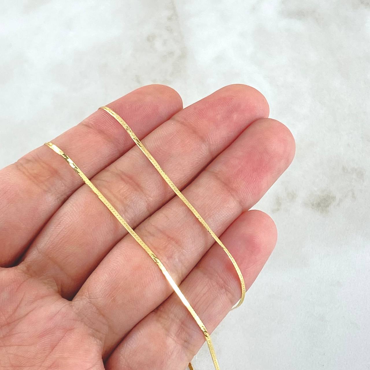 Cadena Mini Espejo 1.1gr / 40cm / 1mm Oro Amarillo +3 18K *