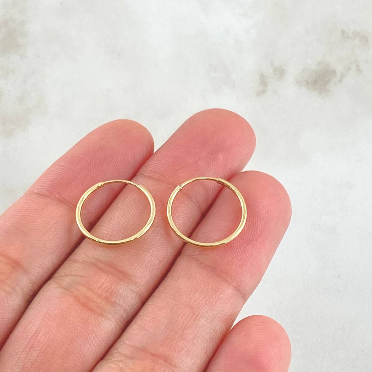 Candongas Mini Aro 0.6gr / 1.5cm / Oro 18K
