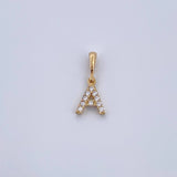 Dije Letra A 0.55gr / 1.5cm / Circones Blancos Oro Amarillo 18K &