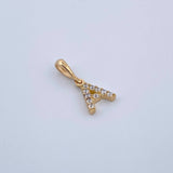 Dije Letra A 0.55gr / 1.5cm / Circones Blancos Oro Amarillo 18K &