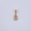 Dije Letra B 0.65gr / 1.5cm / Circones Blancos Oro Amarillo 18K &