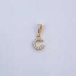 Dije Letra C 0.5gr / 1.5cm / Circones Blancos Oro Amarillo 18K &